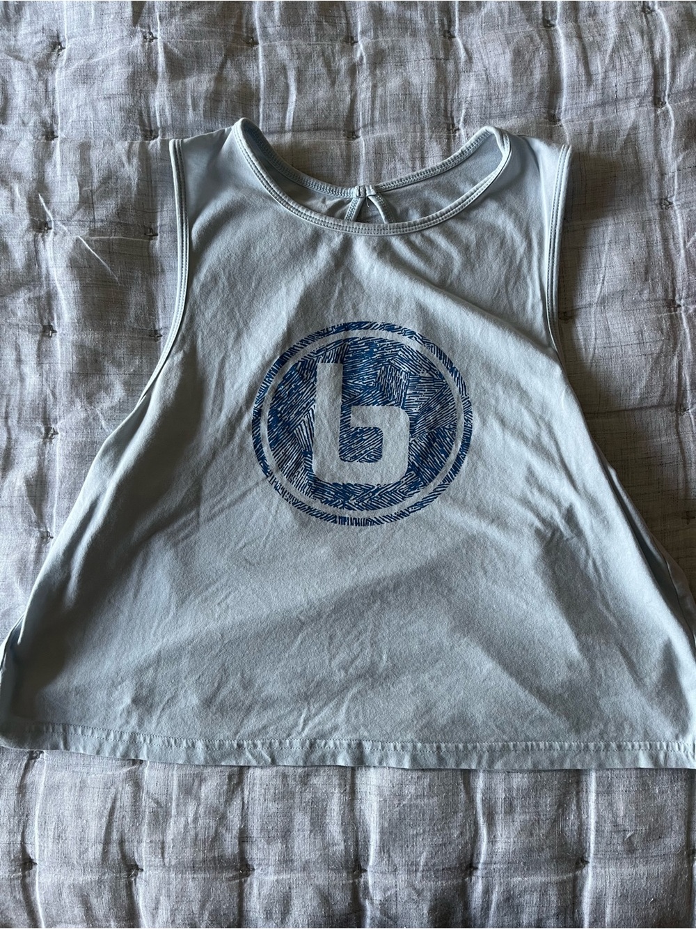 Burn Boot Camp - light blue tank w/open back